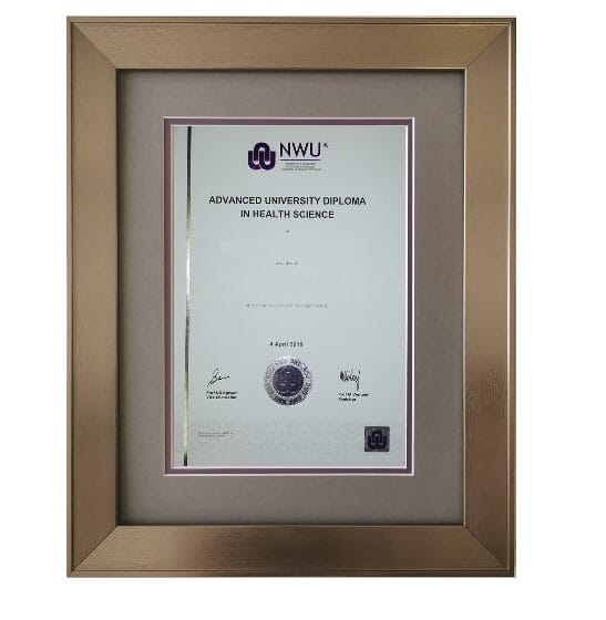 NWU Silver Certificate Frame